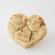 Serenity Soapworks Heart shaped goat milk soap with doves